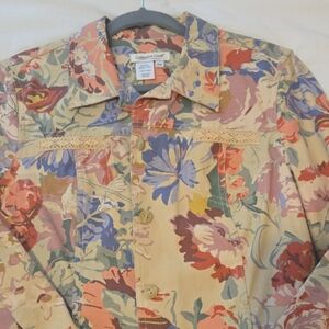 Coldwater Creek Multicolor Floral Jacket